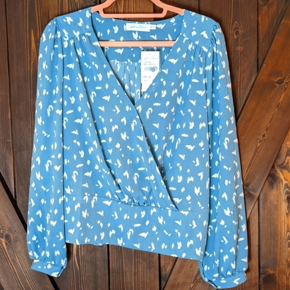 All in Favor Tops - All In Favor Blouse Faux Wrap XS  Blouse